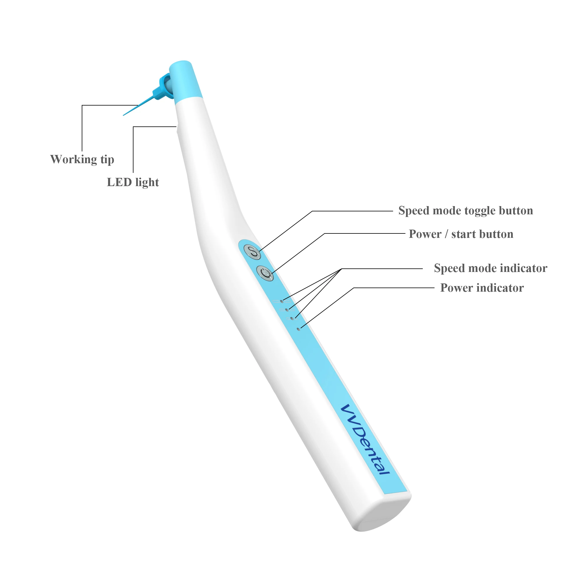 VVDental Sonic Irrigator เคล็ดลับ Endo Activator พร้อมไฟ LED สําหรับเครื่องมือทันตกรรม Root Canal Sonic Irrigator Endodontic เครื่องมือ
