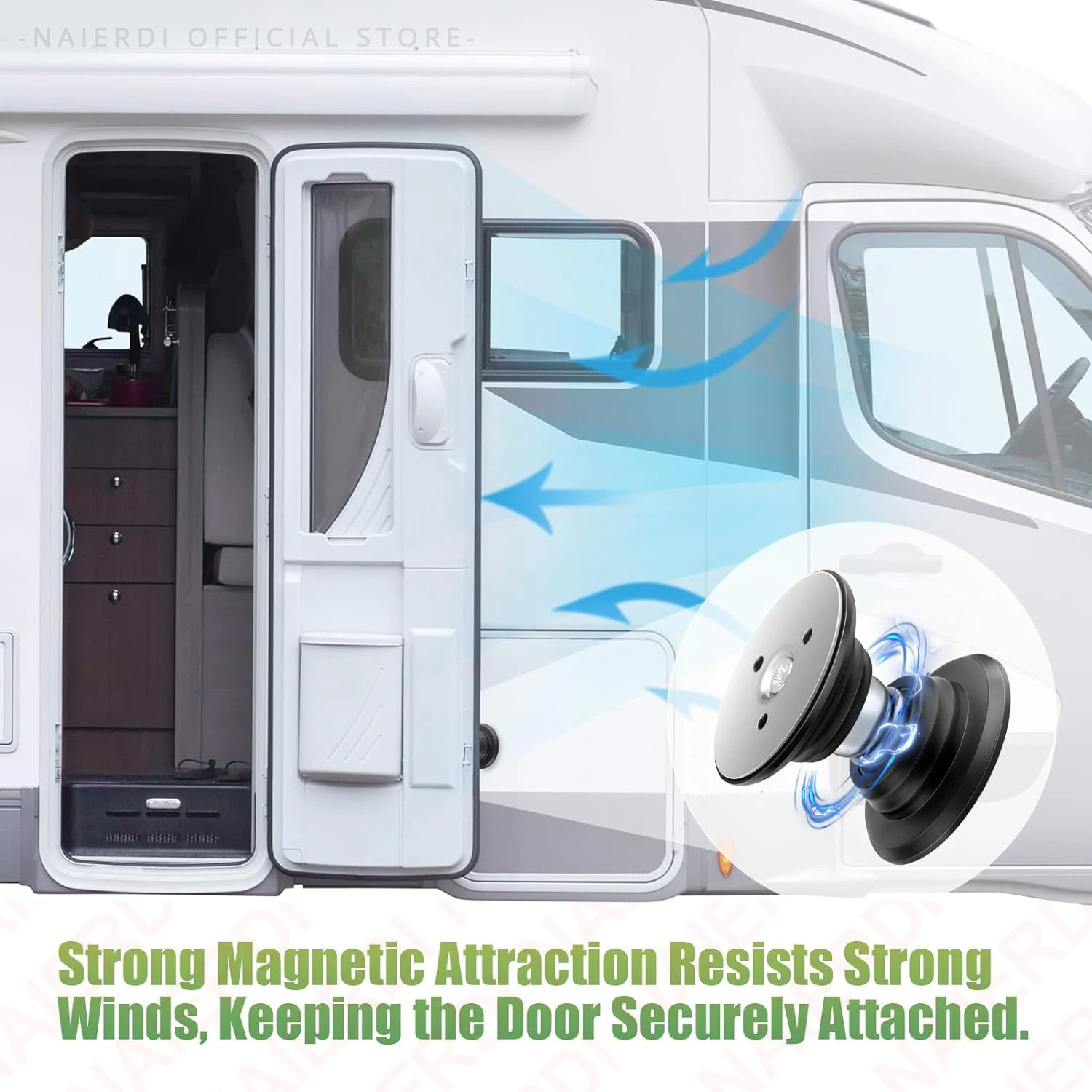 Butoir de porte magnétique, retenue de porte de cuisine, loquet de porte de camping-car, caravane, camping-car, bateau, support de porte