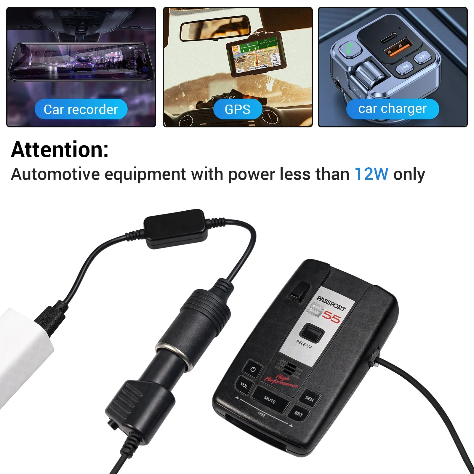 USB- oder Typ-C-Ladegeräte zum Zigarettenanzünder, 5 V auf 12 V, Konverterkabel, Verlängerungssteckdose, Netzteil, Elektronik, Autozubehör