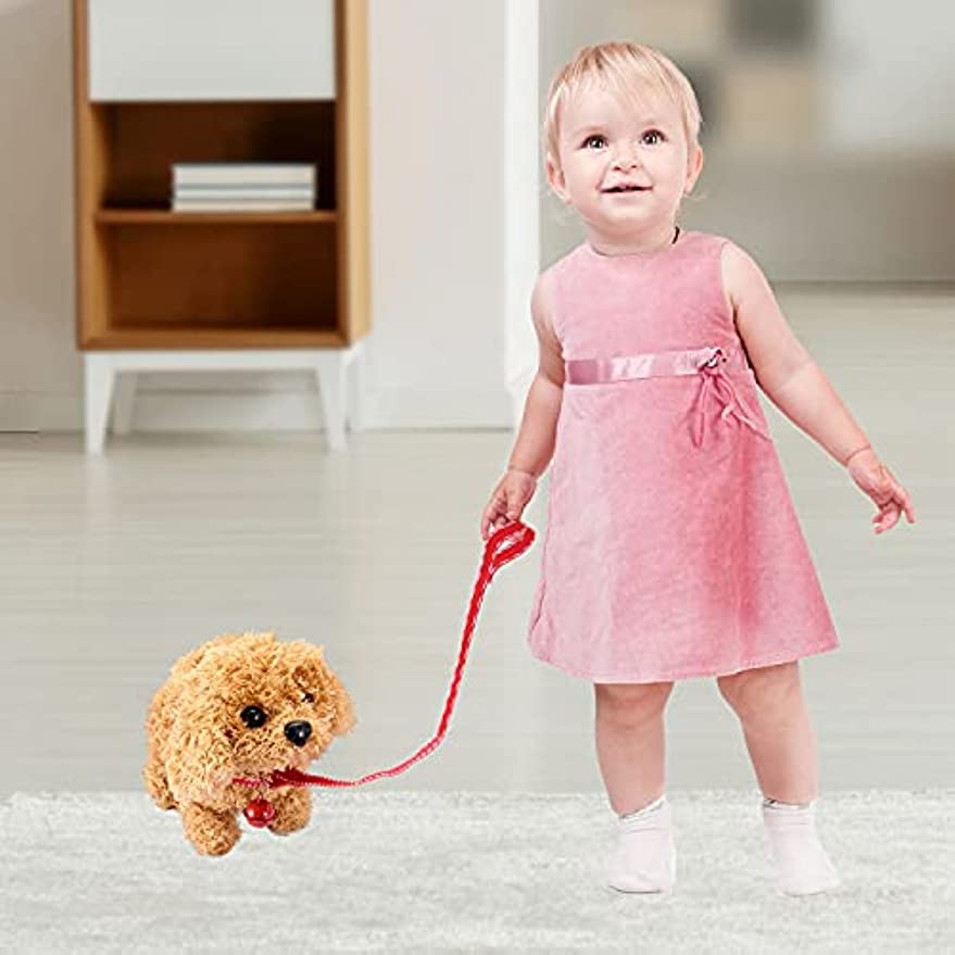 Jouets en peluche de Simulation électrique pour chiot, 18CM, Robot interactif pour chien, marche, aboiement, queue, jouet pour enfants, cadeau d'anniversaire et de noël