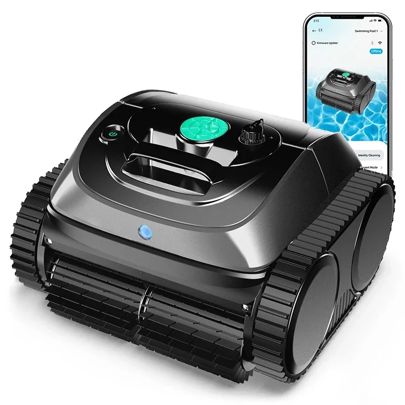 Limpiador robótico inalámbrico para piscinas WYBOT C1, Control por aplicación, limpieza de suelo, pared, línea de agua, Robot de limpieza de piscinas, tiempo de ejecución de 120 minutos