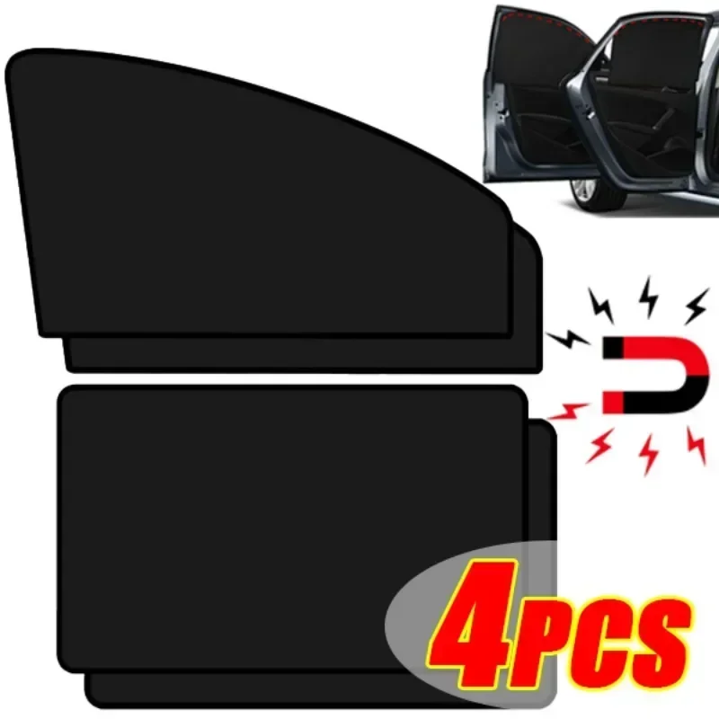 Nueva cubierta magnética para parasol de coche, protección UV de verano, cortina para ventana trasera lateral, cubierta parasol de malla negra, accesorios para coche