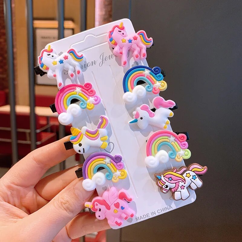 10 ชิ้น/เซ็ตสาวใหม่น่ารักการ์ตูนยูนิคอร์นคลิปผมเด็กน่ารัก Hairpins Ice Cream Headband Barrettes แฟชั่นอุปกรณ์เสริมผม