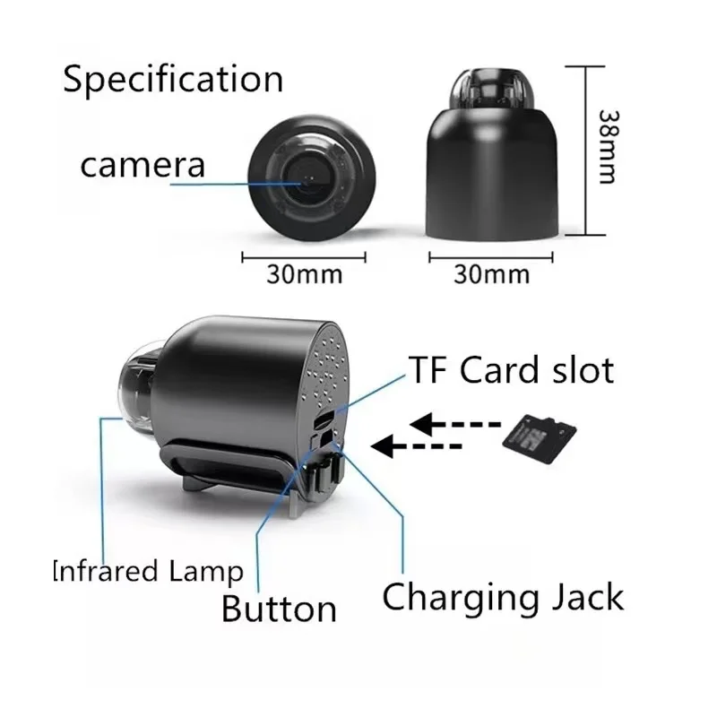 Mini cámara HD de 1080P, Wifi, IP, hogar inteligente, visión nocturna interior, videocámara humana AI, Audio y vídeo, cámara de vigilancia de seguridad inalámbrica