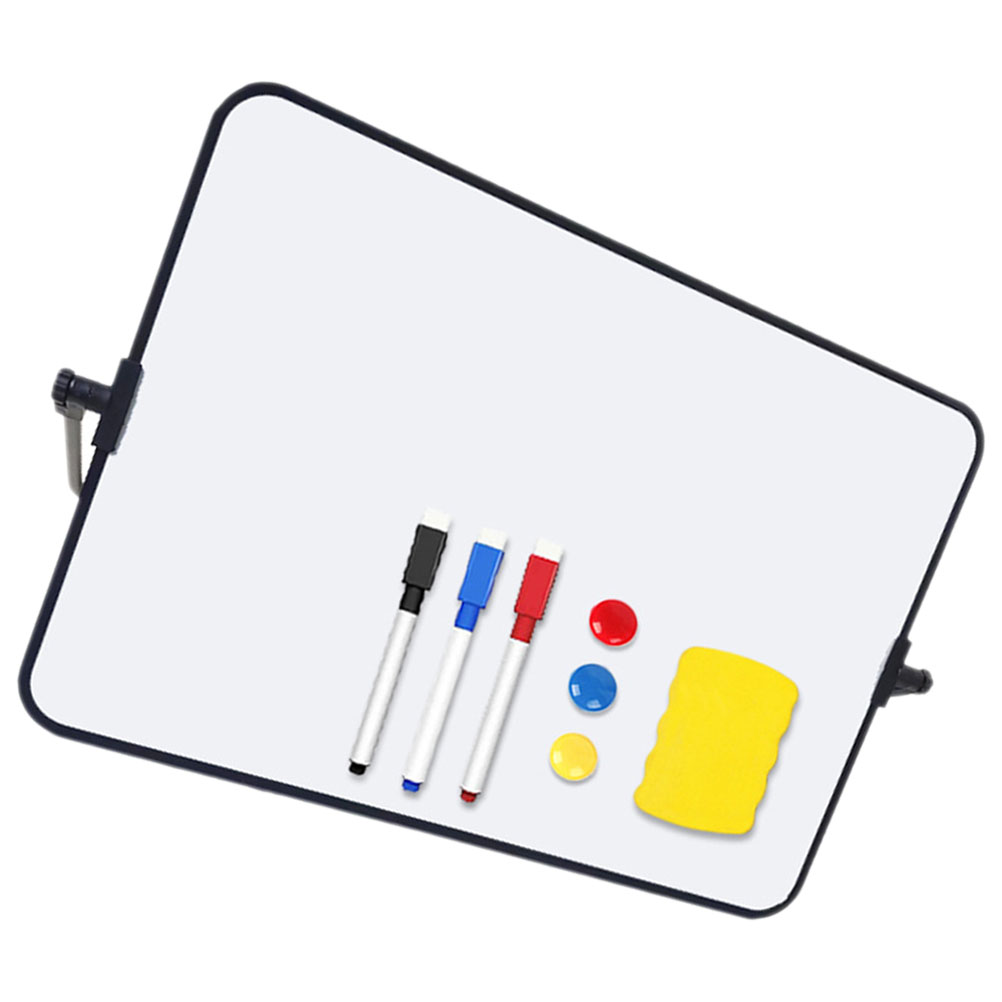 Tablero de notas y mensajes de oficina, Mini refrigerador de borrado magnético, pizarra blanca de plástico seco para escritorio, calendario de escritorio, nevera
