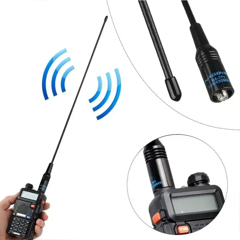 Baofeng NA-771 Nagoya Antenna SMA Female Dual Band VHF/UHF 10W Walkie Talkie Antenna Long Range For Baofeng UV-5R UV-82 BF-888S
