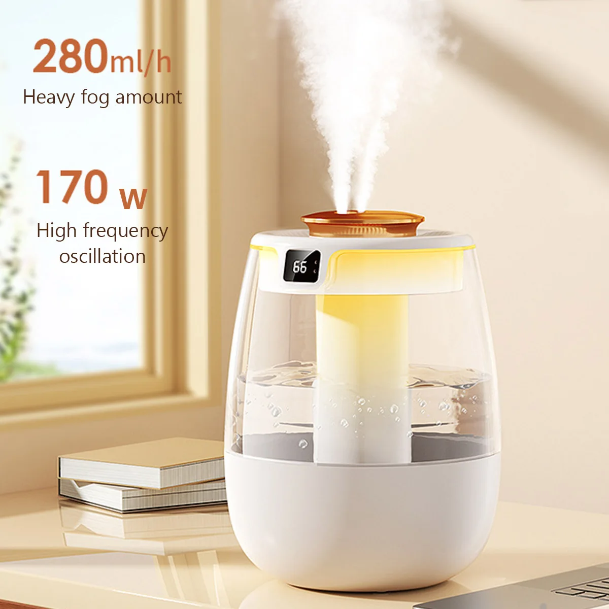 1.3L Luchtbevochtiger Dubbele Spray Poort Cool Mist Maker Geurverspreider Home Office Essentiële Olie Aroma Humidificador Purifier