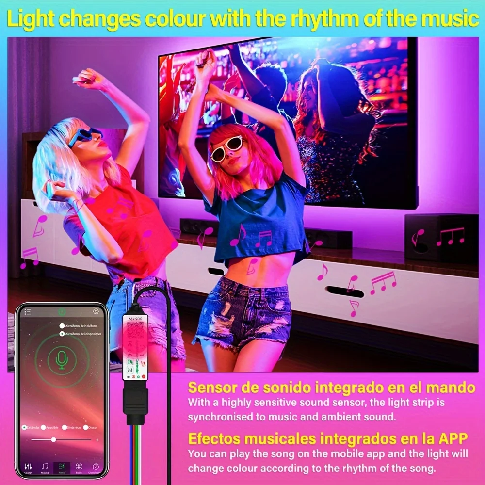 USB LED RGB Strip Lights WiFi App Control Support Alexa 5050 Music Sync Led Tape Color Changing for Party Gaming PC TV Backlight