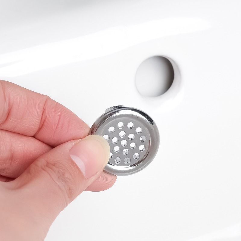 1/4PCS Waschbecken Überlauf Ring Silber Kunststoff Küche Bad Becken Trim Waschbecken Loch Runde Überlauf Stecker Bad ablauf Kappe Net Ring
