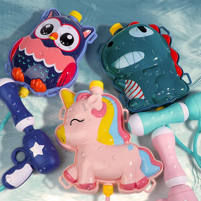Crianças Verão Pistolas De Água Ao ar livre Praia Batalha De Água Wimming Pool Party Mochila Spray Water Gun Desenhos animados Animais Water Gun Crianças