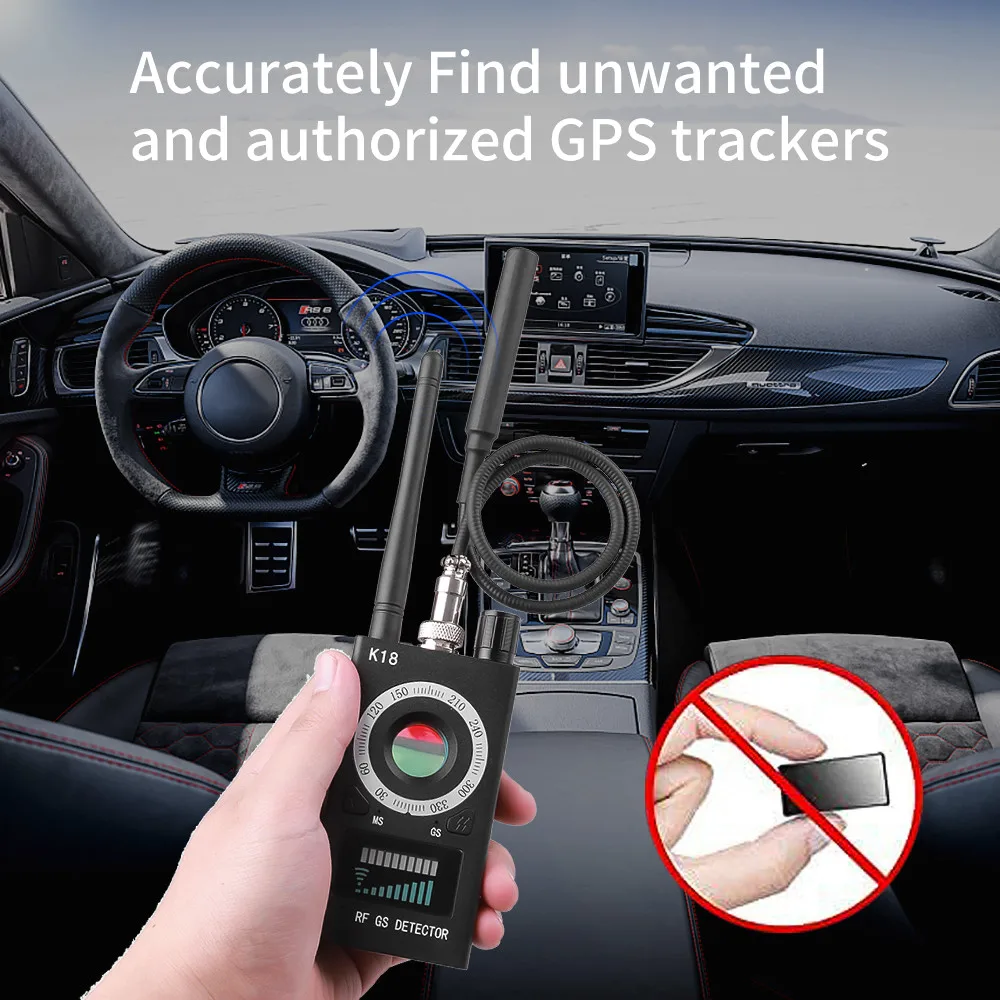 K18 Wireless Detector Camera 1MHz-6.5GHz GSM Audio Bug Finder GPS Signal lens RF Tracker Detect Multi-function Anti Camera