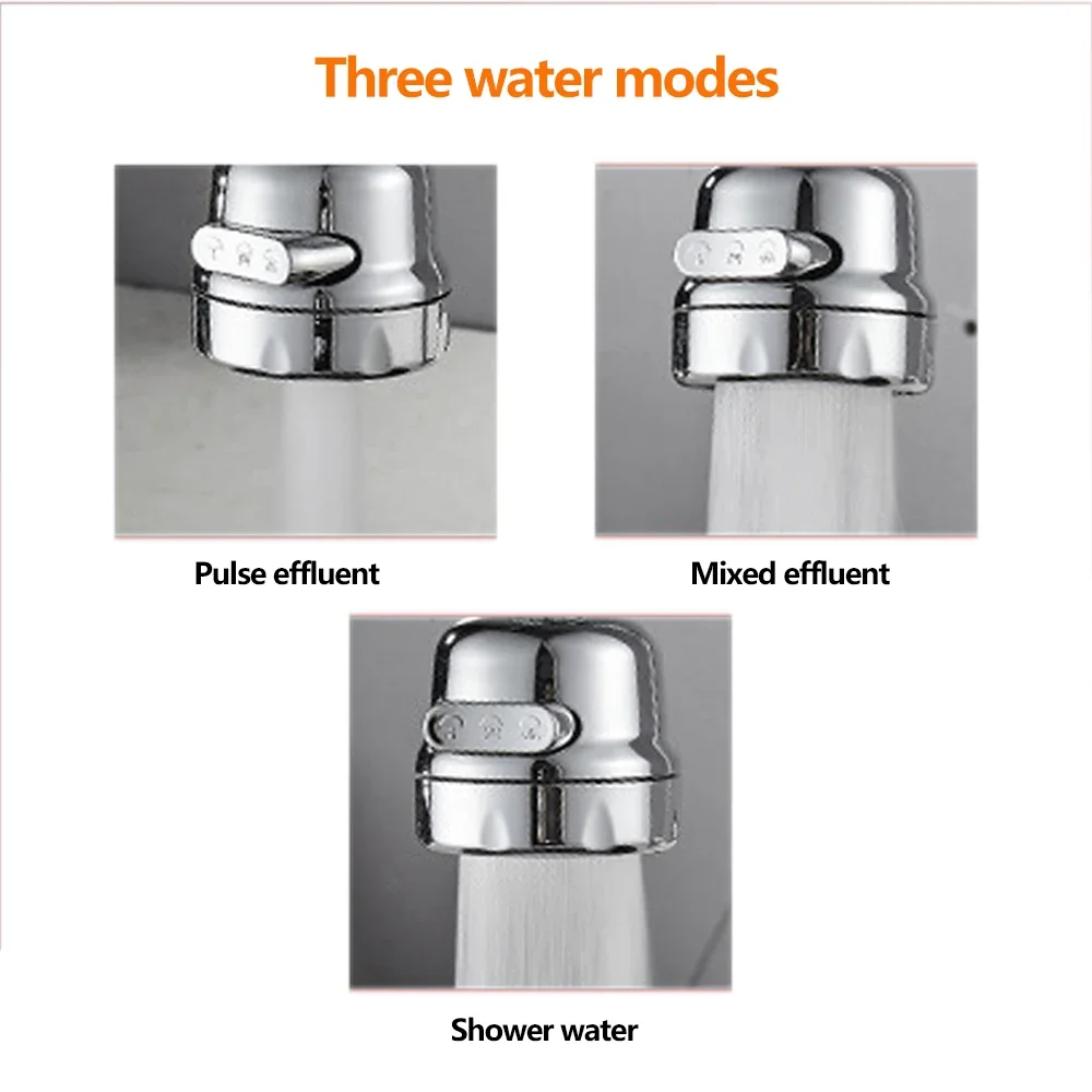 360-Grad-drehbarer Küchenarmatur-Belüfter, verstellbarer Dual-Modus-Sprühfilter, Diffusor, wassersparende Düse, Wasserhahn-Anschluss