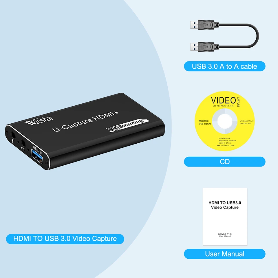 HDMI-совместимая карта видеозахвата USB 3.0 1080P 60 кадров в секунду HD-видеорегистратор для захвата игровой карты OBS Live