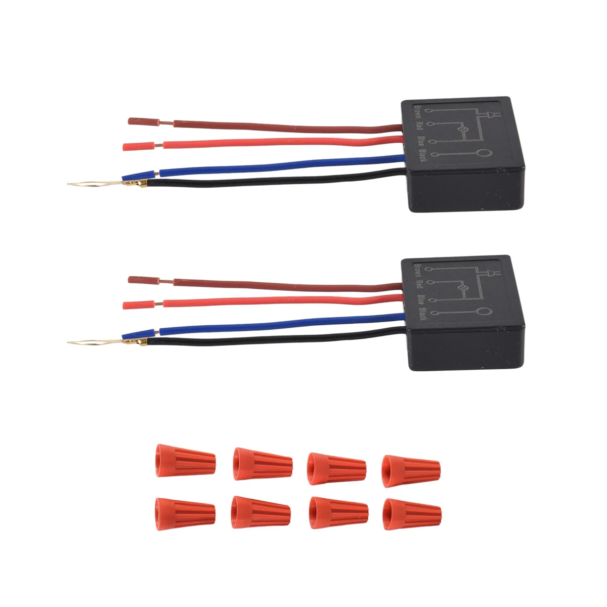 ABFA Interruptor de lâmpada de toque 2 pacotes, módulo de controle de lâmpada de toque para LED regulável, lâmpadas, kit de substituição de interruptor de lâmpada com tampas de fiação