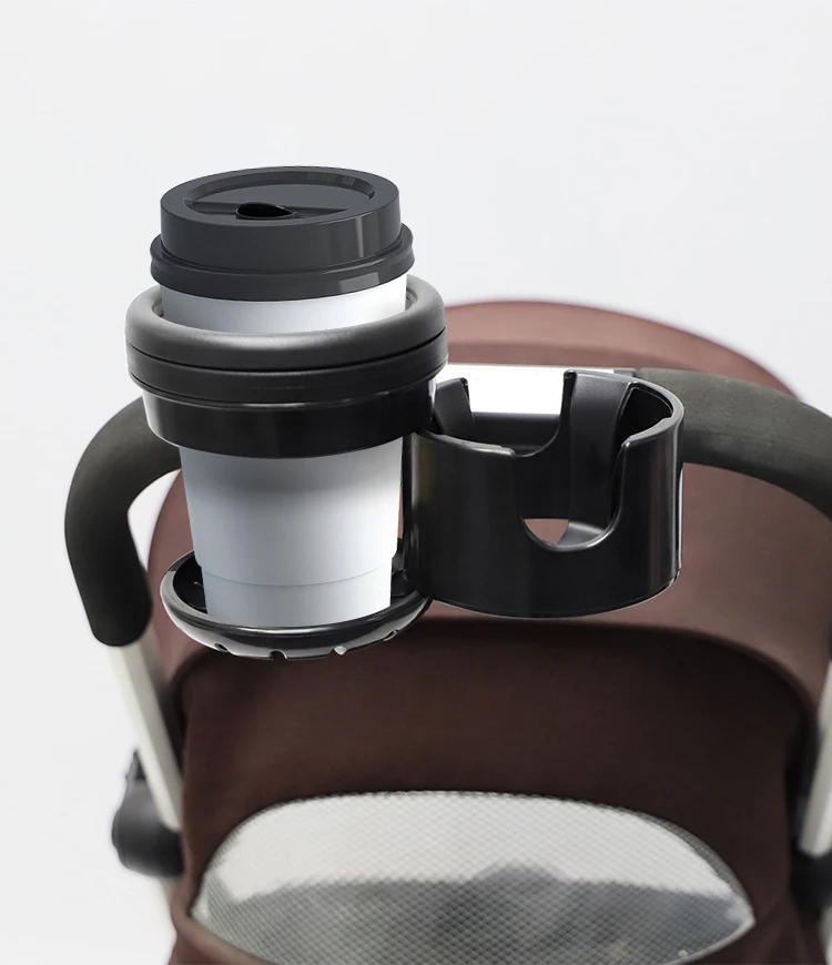 Universal รถเข็นเด็กถ้วยผู้ถือ 2 In 1 TWIN pram น้ํานมขวดเครื่องดื่มขาตั้งกระเป๋าถือสําหรับจักรยานรถเข็นรถเข็นเด็ก