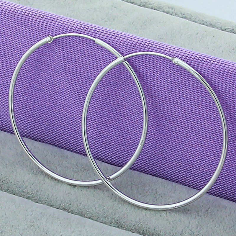 Runde Kreis 35/50/60mm Creolen Silber Farbe Für Frau Hochzeit Verlobung Party Mode Charme Schmuck geschenk