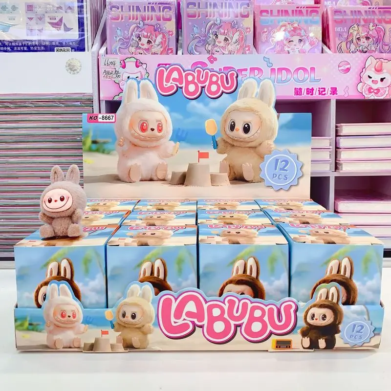 12 stücke Neue Labubu Blind Box Cartoon Beflockung Hand-Made Blind Box Hochwertige Nette Puppe Desktop Ornamente Modell Kinder geschenke