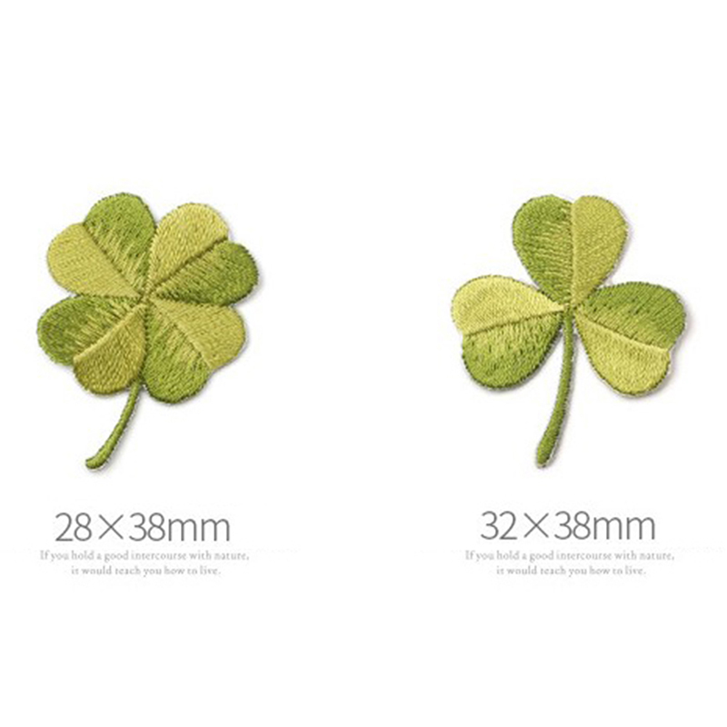1PC Vierblättriges Kleeblatt Patches Bügeln Tuch Aufkleber Stickerei Patch Kleine Applique DIY Reparatur Loch Parches Ropa Plancha