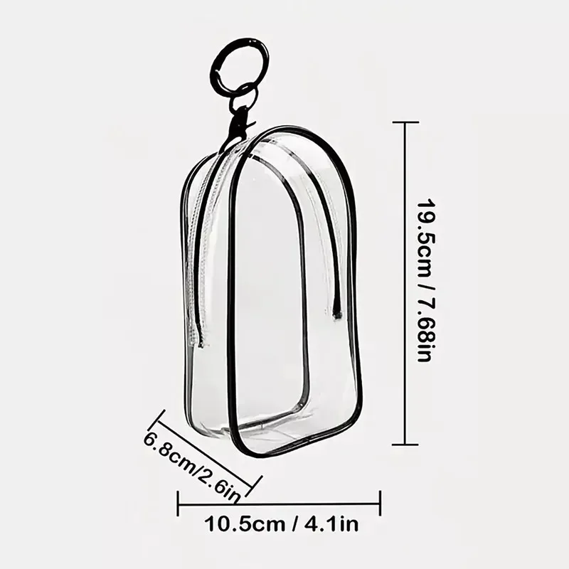 Colorful Transparent Protector Case Organizer Box for 17cm Plush Dolls Outdoor Display Bag With Keychain Doll Accessories