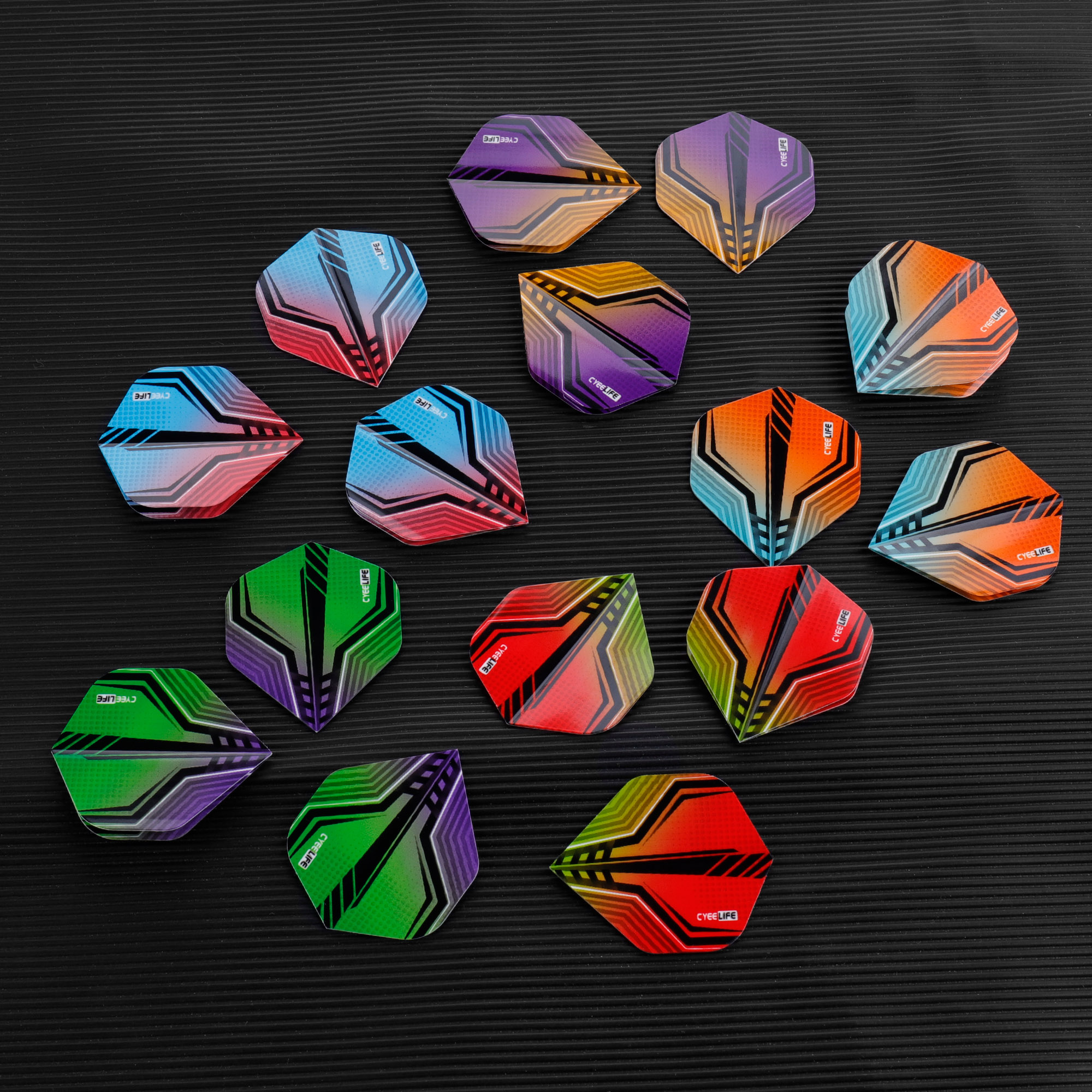 CyeeLife 15PCS Standard Dart Flights Nice Darts Flight Dardos Feather Outdoor Wing Tail Pattern