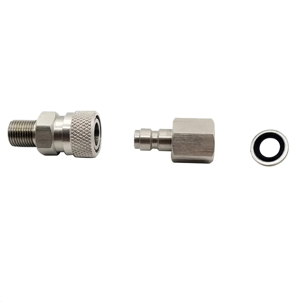 SS Quick Connect Disconnect Coupler 8mm Quick Release Kit 1/8BSPP G1/8 For Air Filling Charging High Pressure Stainless Steel