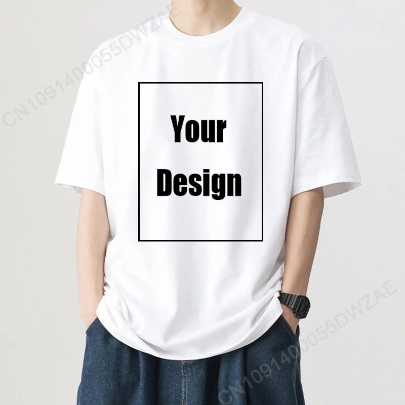 Design Text Name Tsihrts Add Your Own Message Tshirt for Man Personalized Cotton Men's T Shirt Fashion Men T-shirt Teenager Team