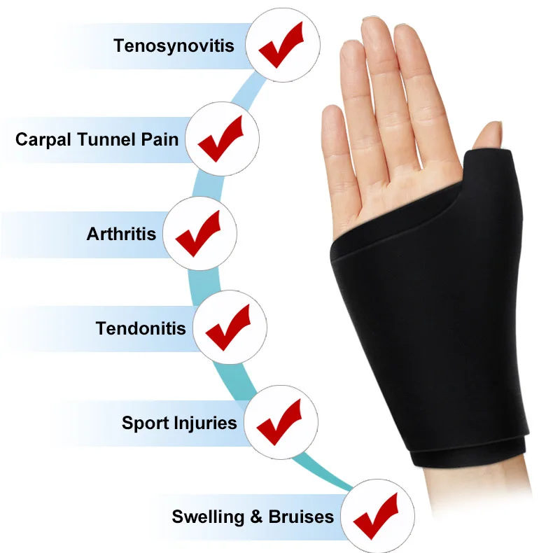 เจลป้องกันมือซิลิกาเจลข้อมือแพ็คน้ําแข็งร้อนบีบอัดเย็นถุงมือนิ้วหัวแม่มือ Tenosynovitis บรรเทาอาการปวดข้อมือทางการแพทย์กล้ามเนื้อ
