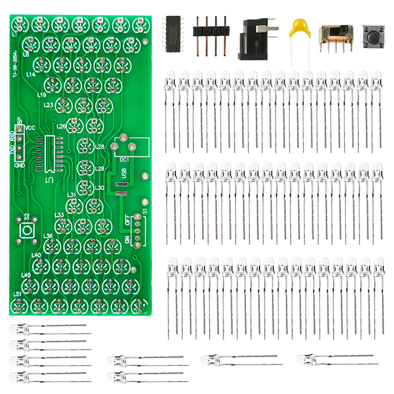 5V elektroniczna klepsydra zestaw do samodzielnego montażu śmieszne zestawy do produkcji elektrycznej precyzyjne z lampami LED dwuwarstwowa płytka PCB 84*40mm