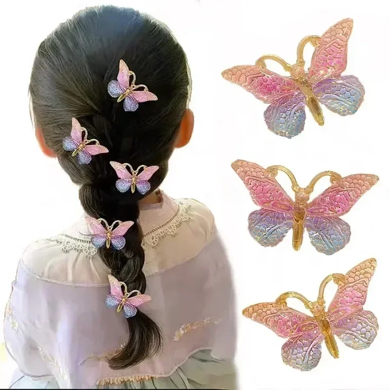 5PCS Süße Stereoskopischen Farbverlauf Nette Baby Haarnadeln Kinder Haar Clips Kinder Headwear Prinzessin Haarspange Mädchen Zubehör