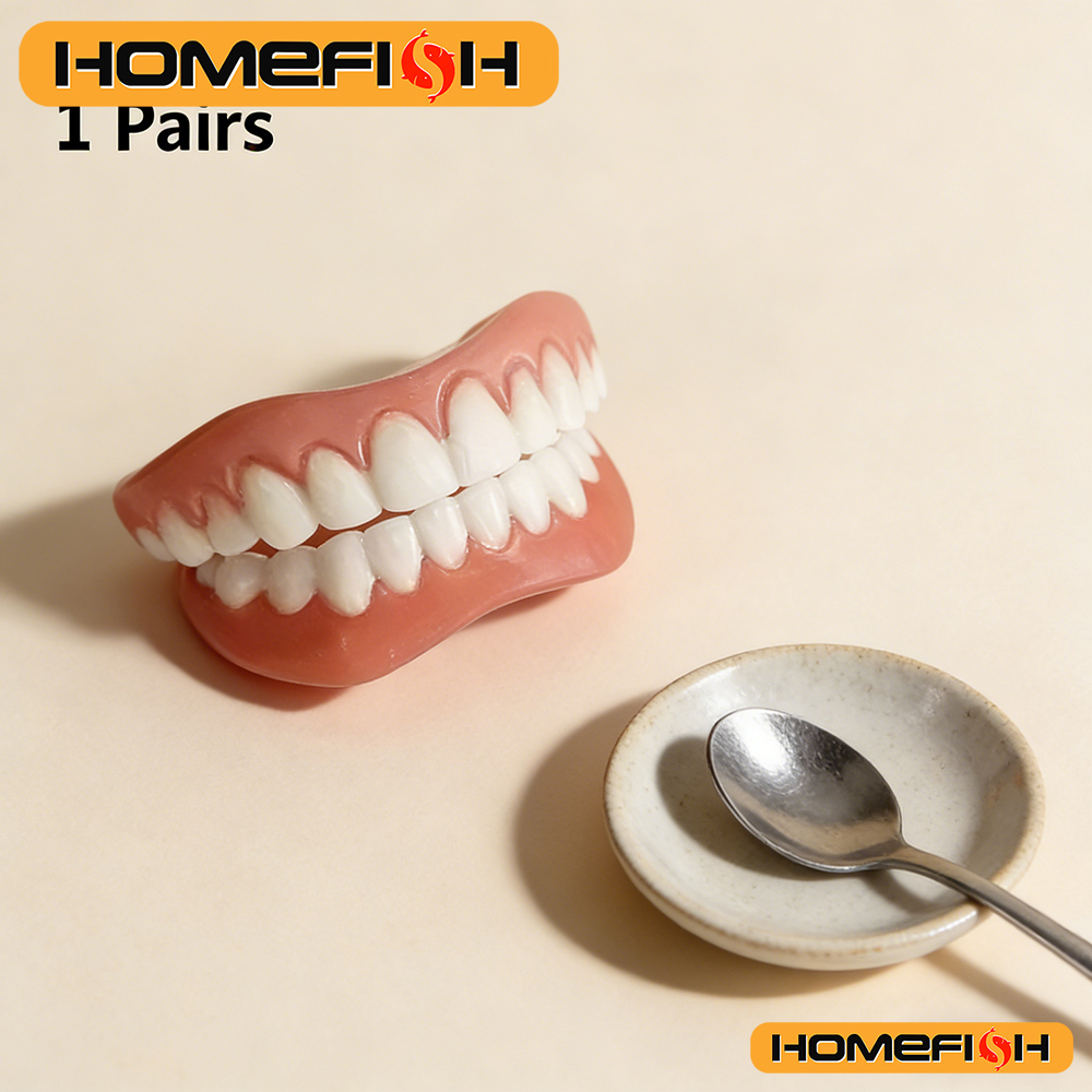 New False Teeth Silicone Upper & Lower Veneers Perfect Laugh Veneers Dentures Paste Fake Teeth Braces Comfortable Teeth
