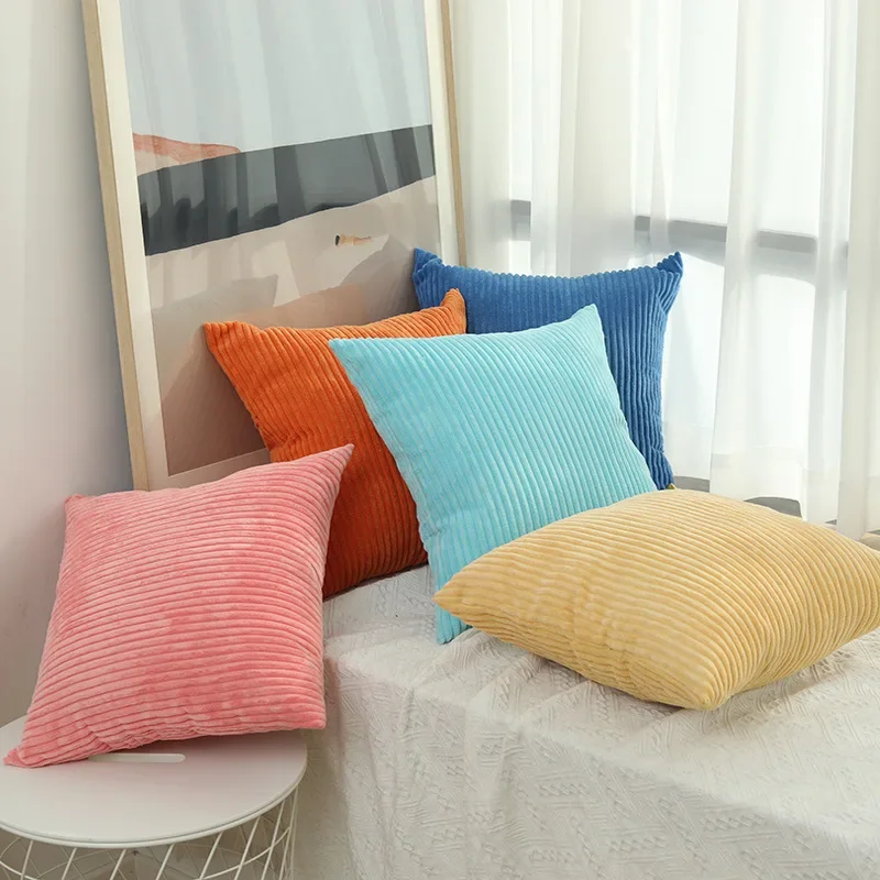 Funda de almohada de pana 40X40 45X45 50x50cm funda de cojín de franela de felpa suave funda de almohada de sofá esponjosa para decoración para sala de estar