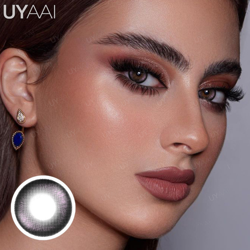 UYAAI ナチュラルカラー瞳孔目 1 ペア黒レンズ化粧品ブラウン美容レンズブルーアイコンタクトグリーン y2k Colorcon