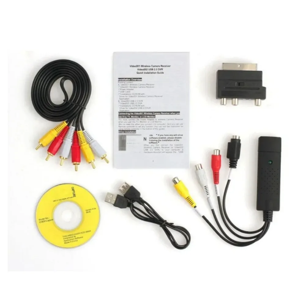 Видеокарта USB2.0 VHS в DVD-конвертер Преобразование аналогового видео в цифровой формат Аудио-видео игра VHS Карта захвата записей