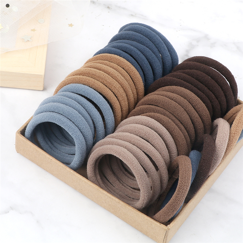 50 Cái/bộ Nữ Cô Gái Cơ Bản Dây Cột Tóc 4Cm Rắn Đơn Giản Màu Sắc Thun Băng Dây Thừng Quan Hệ Phụ Kiện Tóc Đuôi Ngựa giá Đỡ