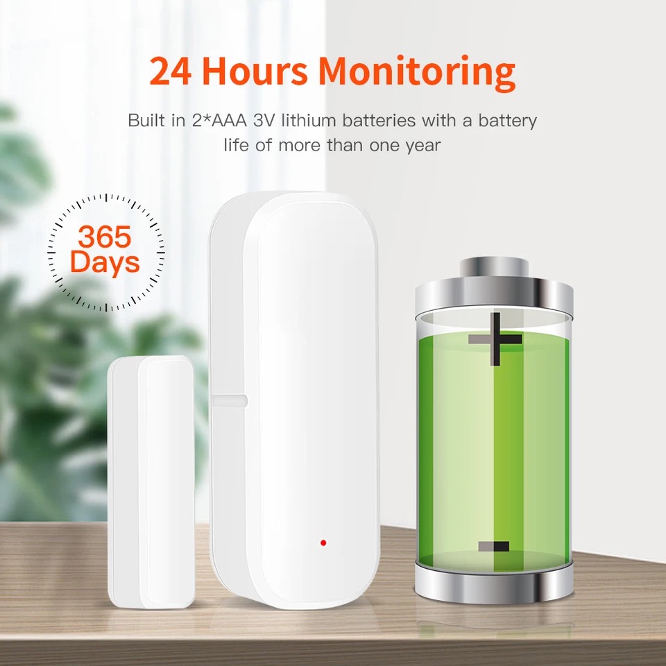Tuya Smart Home Wifi Deursensor Smart Life Raam Deur Open/Close Detector Beveiliging Alarmdetector Werken Met Alexa