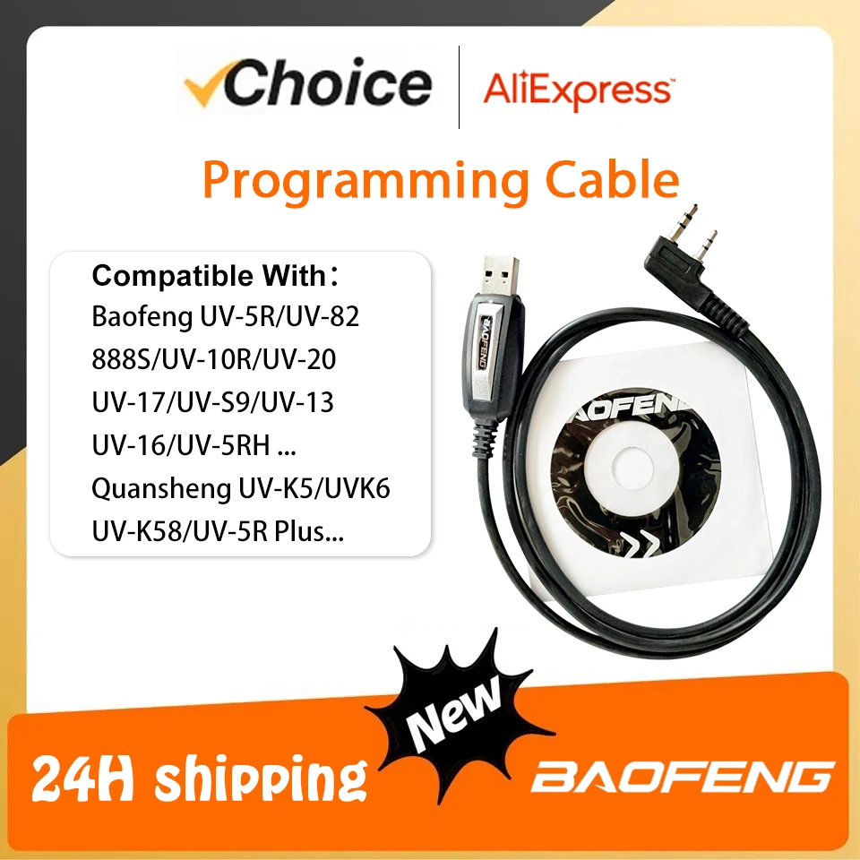 USB-Programmierkabel für Baofeng UV-18 Pro Max UV-5RH Pro Max UV-17 Quansheng UV K5 UV K6 UV 5R Plus Walkie Talkie Zubehör