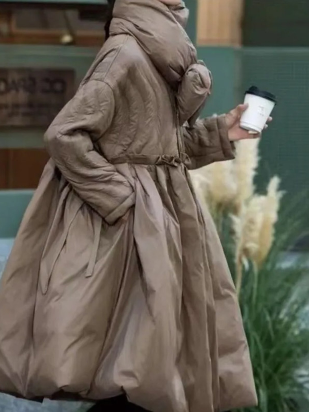 TANNT femmes Parkas 2024 automne hiver nouvelle mode écharpe couture solide manches longues ample décontracté tout Match longue chaude vers le bas Parkas