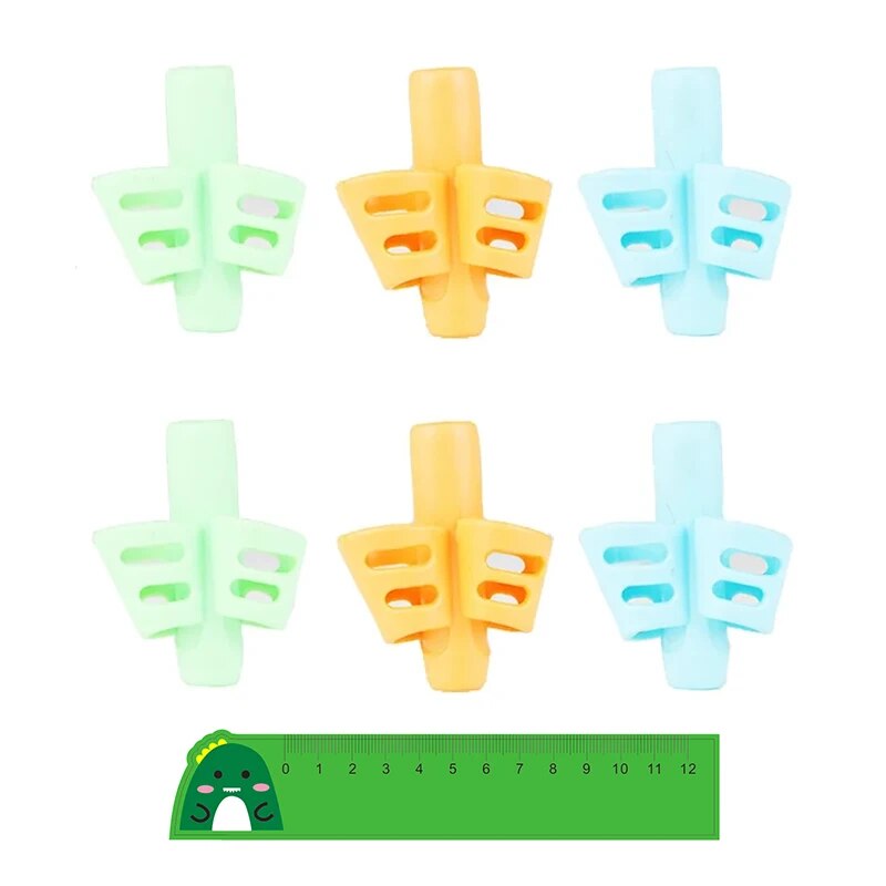 6ชิ้น/เซ็ตมือจับดินสอเขียนด้วยมือสำหรับเด็กฝึกแก้ไขท่าทางการเขียนที่จับปากกาช่วยเขียนสำหรับเด็กวัยหัดเดินของขวัญ