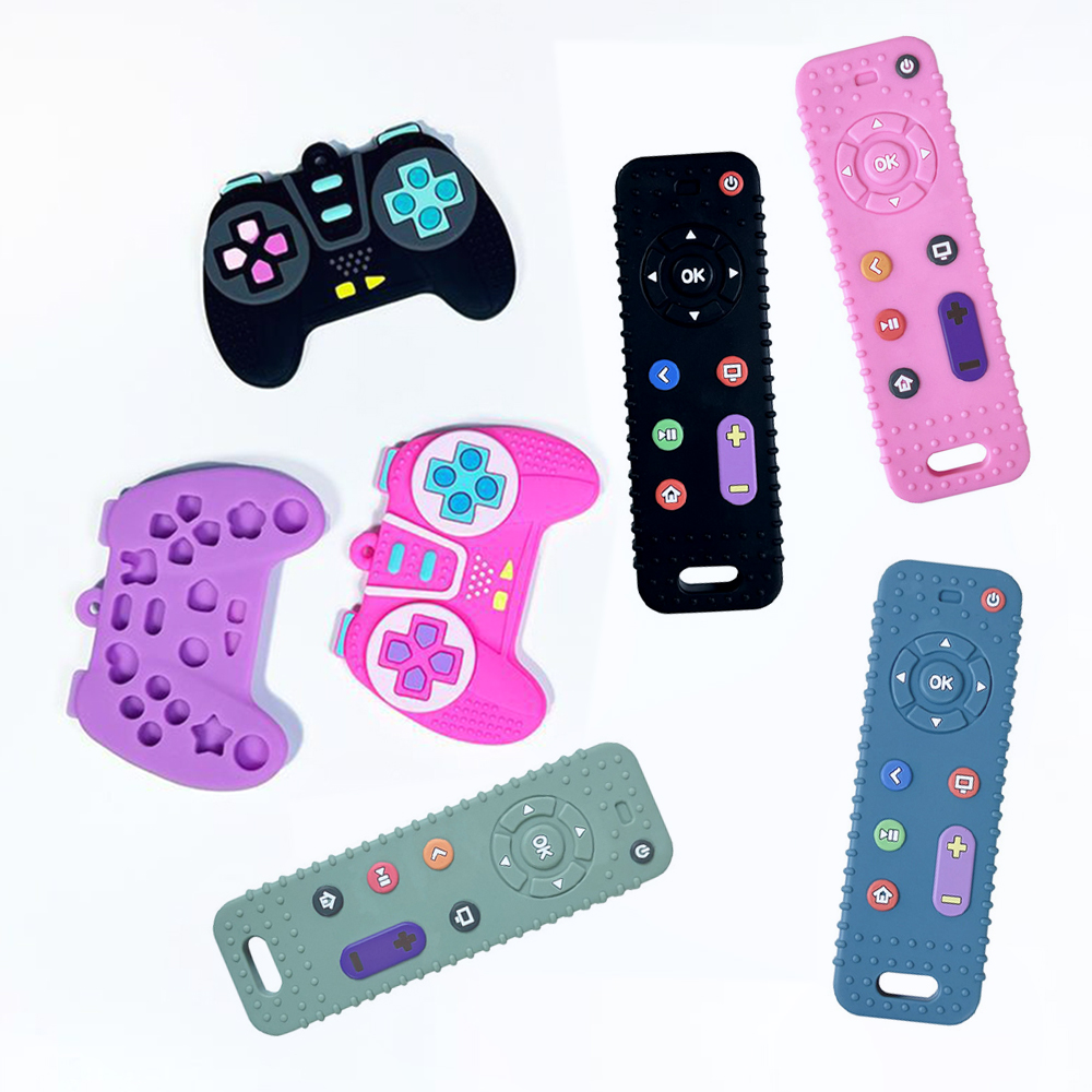 Children's silicone remote control handle teething baby oral sex period soothing remote control teething biting anti-feeding toy