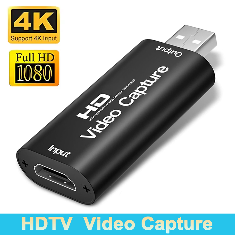 Metal 4K HDMI-compatible Video Capture Card USB 2.0 Video Grabber for PS4 Game DVD Camcorder Camera Record video Live Streaming