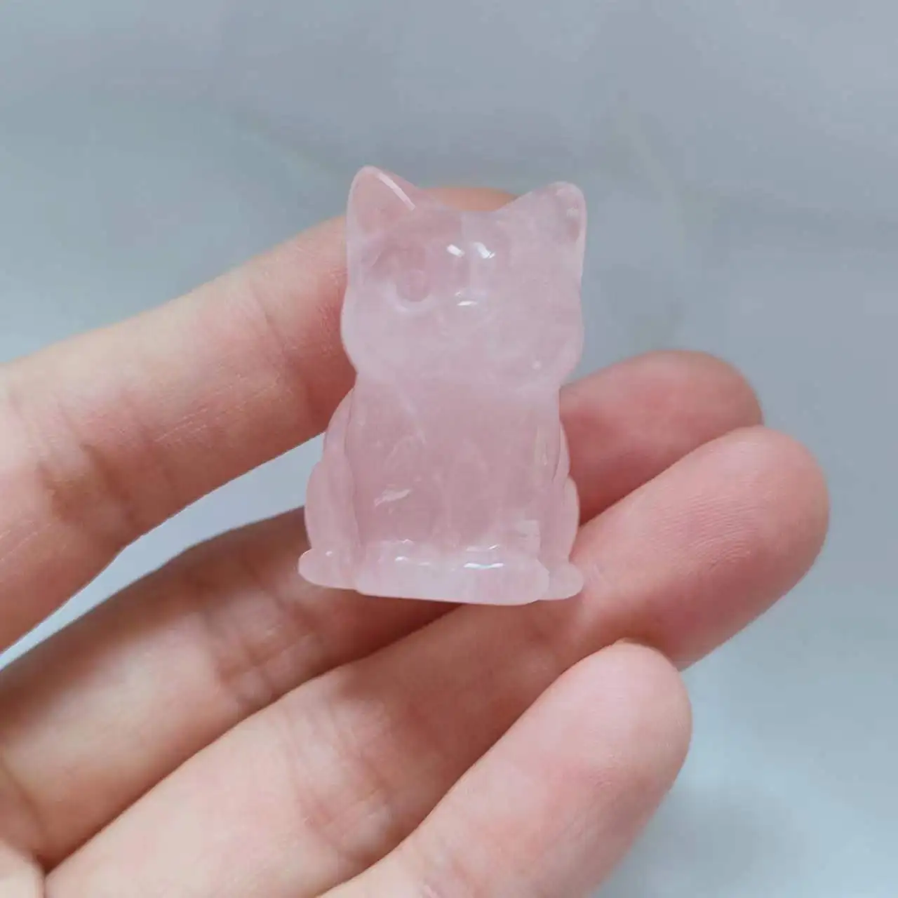 天然クリスタル猫の装飾品手彫り子猫クリスタルオリジナル石宝石 DIY 動物工芸品アートワーク
