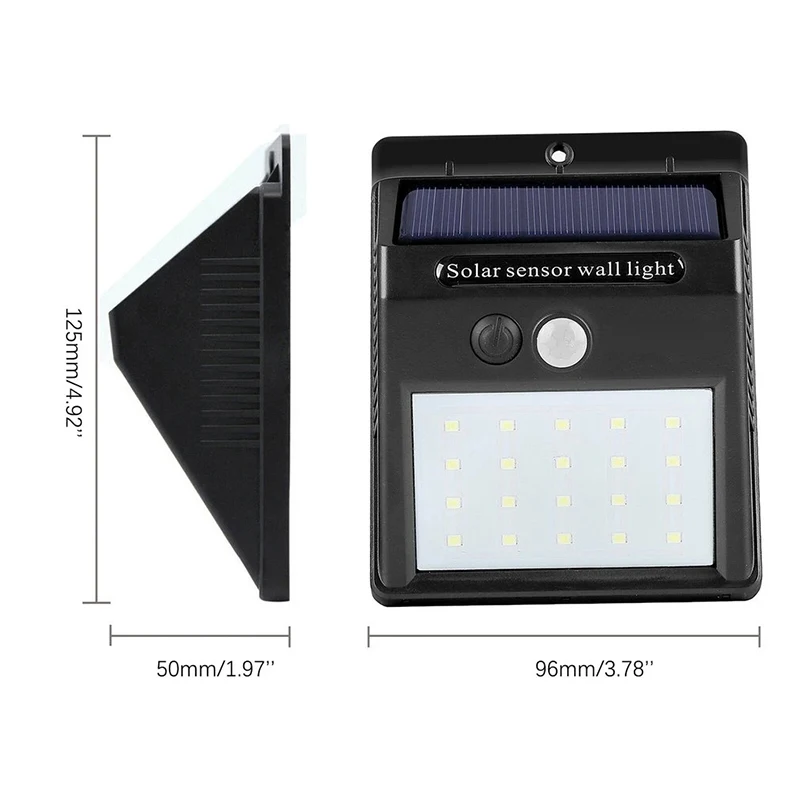 ใหม่ LED Sensor โคมไฟติดผนังพลังงานแสงอาทิตย์ 40 ลูกปัดโคมไฟกันน้ํากลางแจ้งสวน Courtyard โคมไฟตกแต่ง Street Corridor โคมไฟฉุกเฉิน