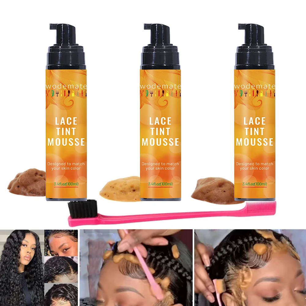 Mousse de tinte de encaje fácil de teñir, Spray para pelucas de secado rápido, seguro y conveniente, espuma teñida para Mousse resistente al sudor