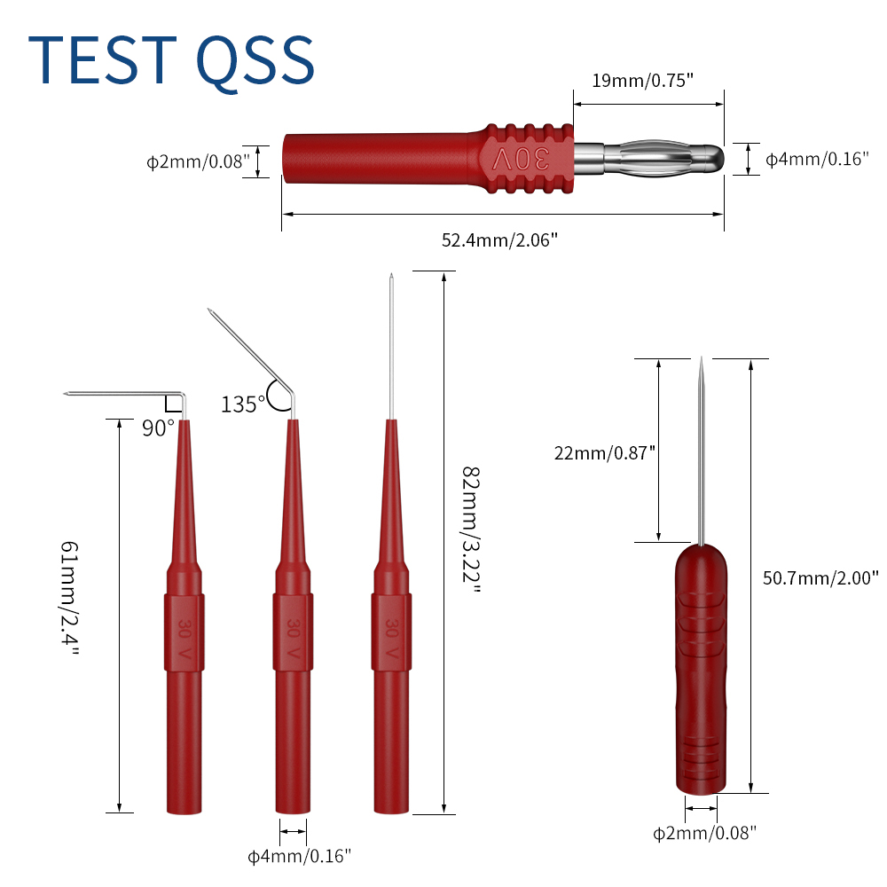 Kit de cables de prueba para multímetro QSS, 41 Uds., conector Banana de 4MM a pinza de cocodrilo, cable de prueba con sondas de perforación de alambre, clip de cocodrilo Q.80013