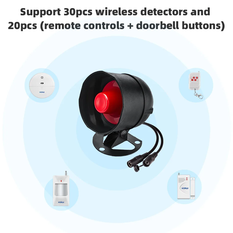 KERUI Tuya Thông Minh WIFI Không Dây Hệ Thống Báo Động Hú Còi Nhà Trộm Phát Hiện Chuyển Động Cảm Biến Cửa Tuya Ứng Dụng Điều Khiển Từ Xa