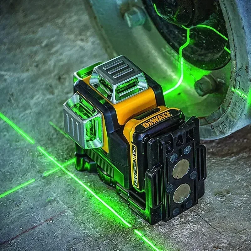 Dewalt DW089LG 3 lados * 360 grados Vertical 12V batería de litio 12 líneas nivel láser Horizontal medidor de nivel de luz verde al aire libre