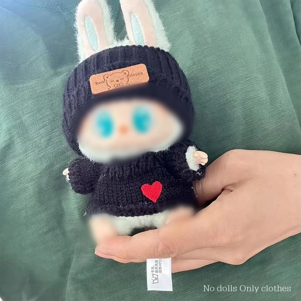 เสื้อผ้าตุ๊กตาขนาด 17 ซม. สำหรับอุปกรณ์เสริม Labubu กระเป๋าเป้สุดหรู เสื้อผ้าใหม่ของแท้สำหรับ Labubu ชุดเสื้อสเวตเตอร์ กระเป๋าขนาดเล็กน่ารัก