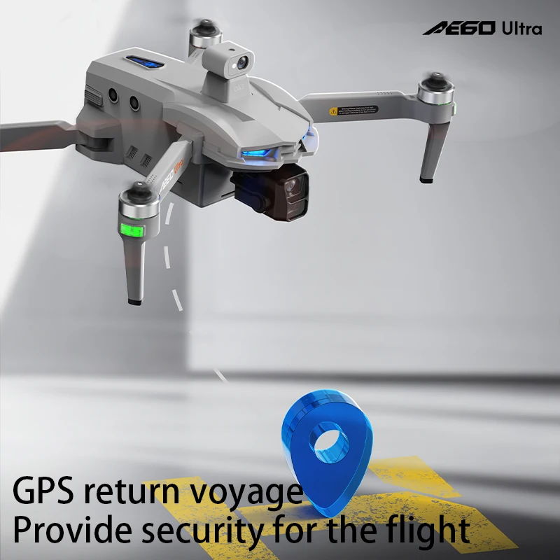 Novo drone gps profissional a60 com câmera 8k, gimbal de 3 eixos, 5g, wi-fi, sem escova, quadricóptero rc, controle de tela, airdrop, segurança