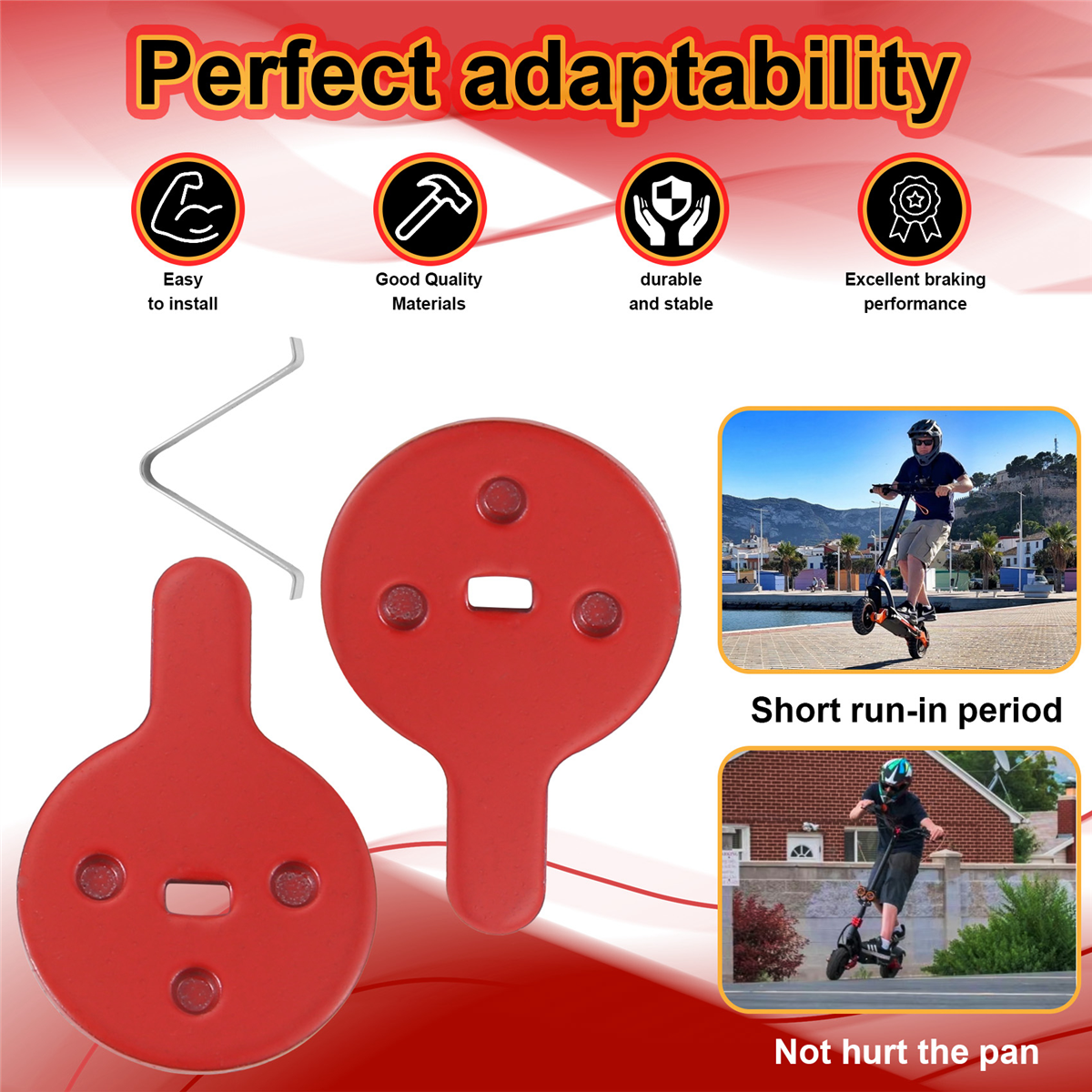 LDHL Electric Scooter Brake Pads for KUGOO KUKIRIN G-Booster G2 Pro Kick Scooter Bicycle Hydraulic Disc 10Pair