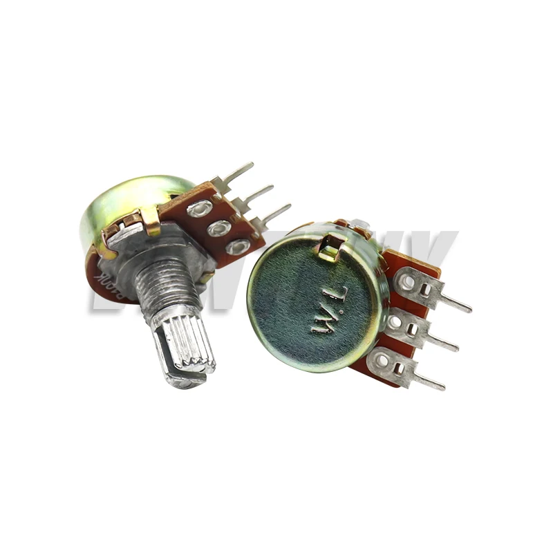 5 uds 15mm 3pin WH148 potenciómetro lineal 1K 2K 5K 10K 20K 50K 100K 250K 1M Kit de potenciómetros con tuercas y arandelas